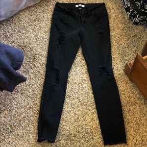 Black distressed jeans